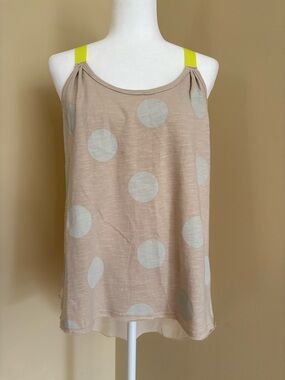 Others Follow Beige Polka Dot Camisole with Neon Yellow Straps